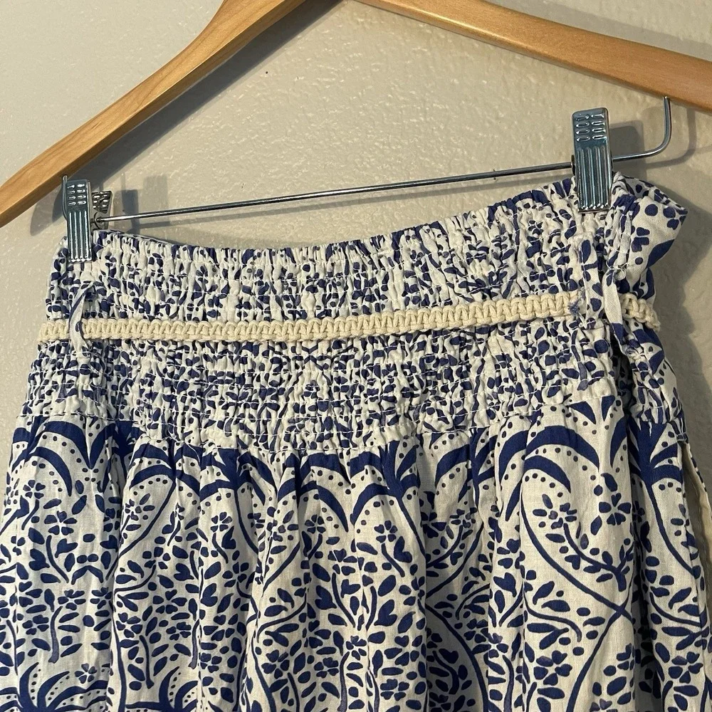 Rachel Zoe Womens Large Tropical Palm Tree Maxi Skirt Linen Blend Boho Summer - Picture 6 of 13